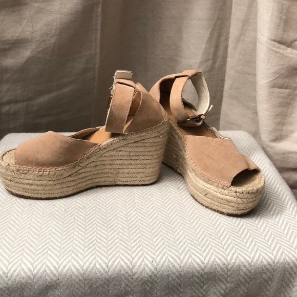 Soludos Shoes - Nude color, ankle strap espadrille wedge